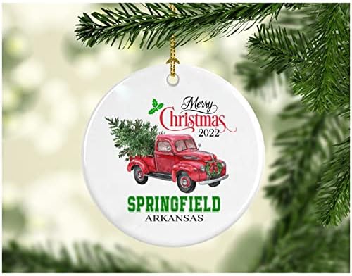 Noel Dekorasyon Ağacı Mutlu Noeller 2022 Springfield Arkansas Süsleme Komik Hediye Bir Aile olarak Noel Tatili Yeni Evimizde