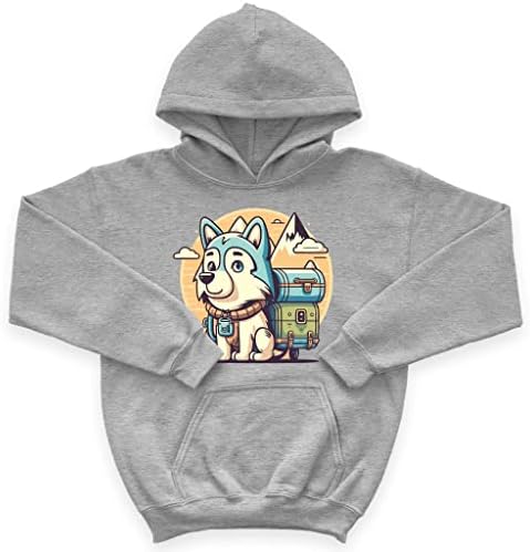 Husky Tasarım Çocuk Sünger Polar Kapüşonlu Sweatshirt-Kawaii Çocuk Kapüşonlu Sweatshirt-Çocuklar için Temalı Kapüşonlu Sweatshirt