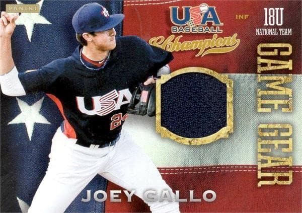 Joey Gallo oyuncu yıpranmış forması yama beyzbol kartı (Team USA) 2013 Panini Oyun Dişli Çaylak 13-MLB Oyun Kullanılmış
