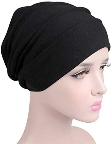 Kadınlar Sıkı Türban Şapka Bayanlar Hımbıl Uyku Kap Pamuk Pilili Bere Kemo Şapka Afrika Headwrap Uzun Kıvırcık Saç Kafatası