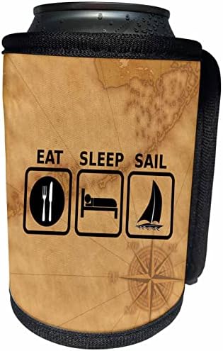 3dRose vintage deniz haritasında Uyku Yelken işaretleri yiyin. - Şişe Sargısını Soğutabilir (cc_353423_1)