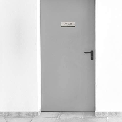 Depolama İşareti Braille / Kolay Yapışkanlı Kapı ve Duvar İşareti Küçük İşletmeler ve Restoranlar için/ 3x9 inç / Gümüş Ahşap
