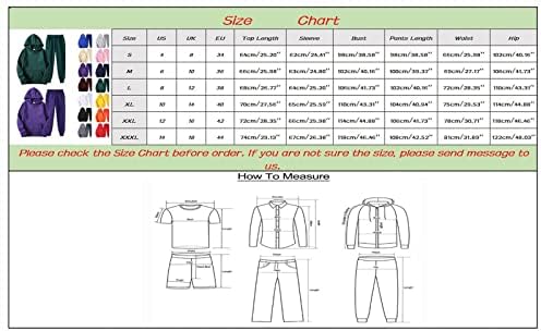 Qvkarw Kadın ve Erkek Jogger Kıyafet Eşleştirme eşofman takımlar Katı Uzun Kollu Kapüşonlu Sweatshirt Sweatpants 2 Parça
