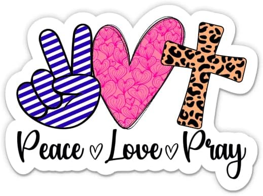 Barış Aşk Dua Sticker-3 laptop etiketi - Su Geçirmez Vinil Araba, Telefon, Su Şişesi-Hıristiyan Pozitif Çıkartması