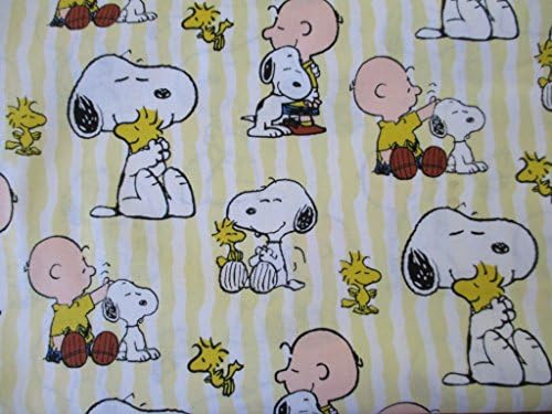 1/2 Yard - Fıstık Snoopy şerit Pamuklu Kumaş-resmi Lisanslı (Kapitone, dikiş, el sanatları projeleri, yastık atmak ve daha