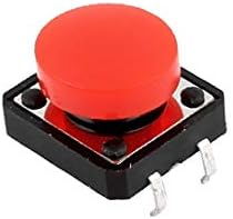 Yeni Lon0167 12mm x 12mm x 7.3 mm Panel PCB Anlık Dokunsal İnceliğini basmalı düğme anahtarı 4 Pin DIP kırmızı şapka(12mm
