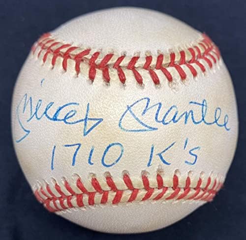 Mickey Mantle 1.710 K İmzalı Beyzbol JSA LOA İmzalı Beyzbol Topları