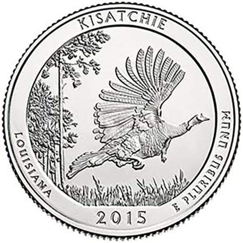 2015 D BU Kisatchie Louisiana Ulusal Parkı NP Çeyrek Seçimi Dolaşımsız ABD Darphanesi