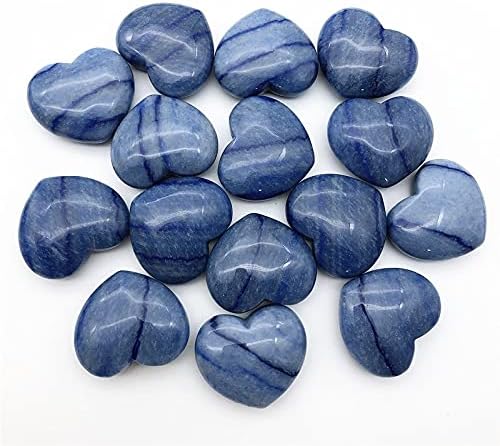 SEEWOODE AG216 2 Adet Doğal Mavi Aventurin Kalp Şekli Çakra Taşları Oyma Reiki Şifa Dekorasyon Doğal Taşlar ve Mineraller