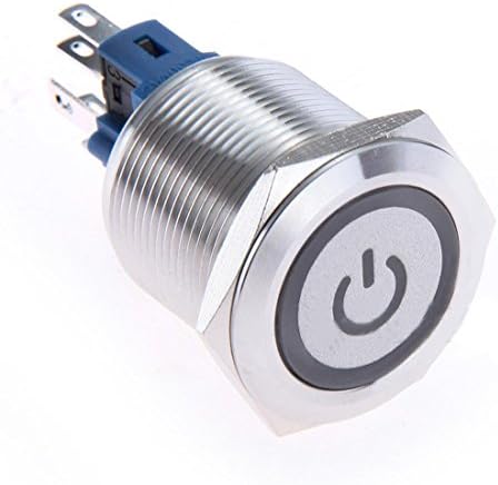 WerFamıly Kırmızı LED Melek Gözü + Güç Göstergesi 22mm Anlık basmalı düğme anahtarı 1NO 1NC SPDT ON/OFF Su Geçirmez Paslanmaz