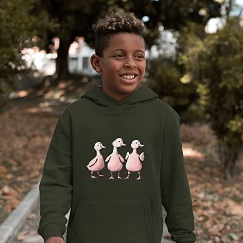 Kuş Temalı Çocuk Sünger Polar Kapüşonlu Sweatshirt-Kaz Çocuk Kapüşonlu Sweatshirt-Çocuklar için Grafik Kapüşonlu Sweatshirt