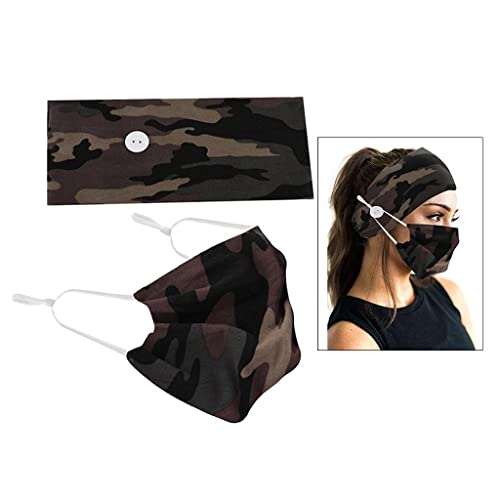 Maske Açık Hava Etkinlikleri Headwrap ile jenerik 8 Takım Kadın Kumaş Düğme Kafa Bandı