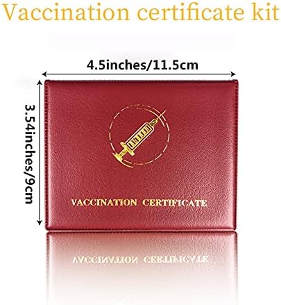 NİLSTOREY Covıd 19 Aşılama Kayıt kart tutucu, 4X3 İnç CDC Aşı PU deri Kart Koruyucu, su Geçirmez Kılıf Kol (Red-2PCS)