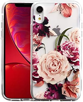 Sephonie Çiçek iphone için kılıf XR (6.1 İnç), Çiçek Desen Temizle Slim Fit Ultra-İnce Girly Tasarım, darbeye Dayanıklı Koruyucu