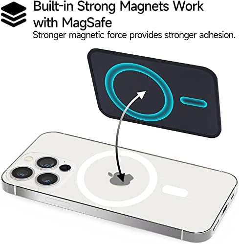 WUOJI Esnek Manyetik kart tutucu Mag Güvenli, iPhone 14 Çift Güvenli Cep Kumaş kartlıklı cüzdan olarak Magsafe Telefon Cüzdan