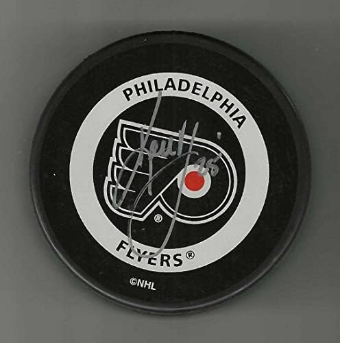 Keith Primeau Philadelphia Flyers Resmi Oyun Diskini İmzaladı - İmzalı NHL Diskleri