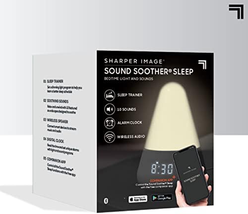 Sharper Image Sound Soother Intelligent Sleep Trainer & Aide, Bluetooth Speaker with 10 Built-in Soundscapes & Smart Clock,