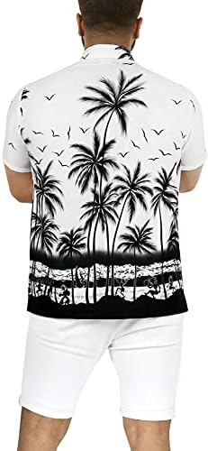 MUTLU BAY Erkek Hawaiian Tatil Gömlek Kısa Kollu Düğme Aşağı Aloha Tropikal Plaj Gömlek Erkekler için