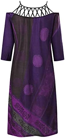 LKPJJFRG T Shirt Elbise Kadınlar için 2023 Kravat Geri Bishop Kollu Diz Üstü Fırfır t-Shirt Elbise Cepli