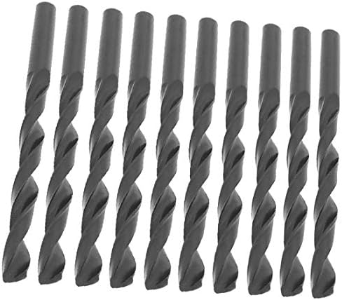 X-DREE 10 Adet Siyah HSS 6.5 mm Çap Düz matkap delik Büküm Matkap Uçları(10 Adet Siyah HSS 6.5 mm Diámetro Recto vástago