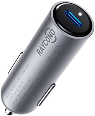USB C Araç Şarj Cihazı, Raycono 45W Araç Şarj Cihazı ile Güç Teslimat 3.0 Mat Gri MacBook Air/Pro iPad iPhone 14/14Pro/14Pro