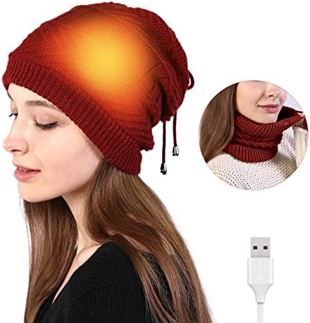 OURECO ısıtmalı şapka USB elektrikli sıcak ısıtmalı bere şapka erkekler kadınlar kış kış soğuk koruma açık sıcak ısıtmalı
