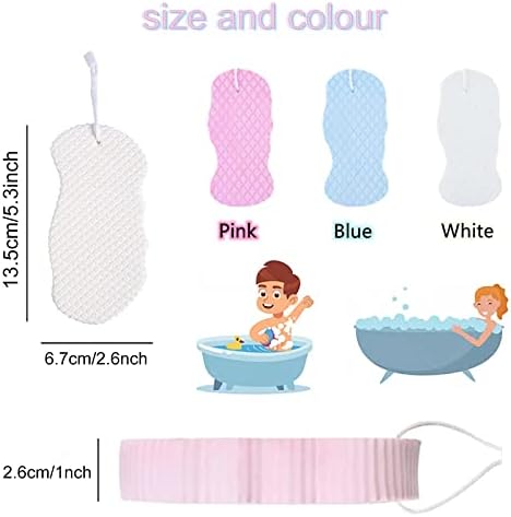 BENTFİNE Süper Yumuşak Peeling Banyo Süngeri, 6 adet 3D Banyo Süngeri Duş Fırçası, Hamile Kadınlar, Yetişkinler ve Çocuklar