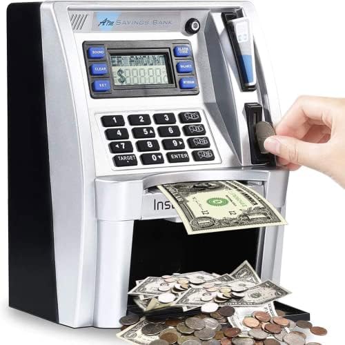 ATM Tasarruf Bankası, Dijital Kumbara Para Banka Makinesi, Çocuklar için gerçek Para için Mini ATM Tasarruf bankası Elektronik