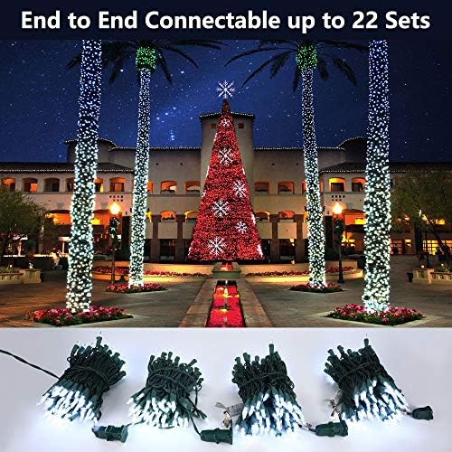 Brizled Noel ağacı ışıkları, 33ft 100 LED 2 paket Noel ışıkları, Bağlanabilir Açık kapalı açık Noel ışıkları, Noel için 120V