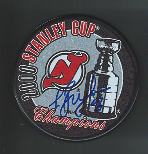 Sergei Brylin İmzaladı New Jersey Şeytanları 2000 Stanley Kupası Şampiyonlar Diski - İmzalı NHL Diskleri