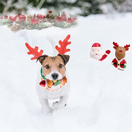 Keerıc 3 Paket Lateks Noel Köpek Oyuncakları Küçük Irklar için, Lateks Gıcırtılı Köpek Oyuncakları Yavru Köpekler için, Komik