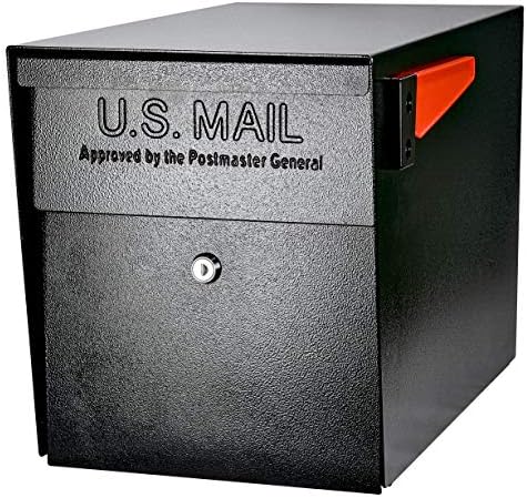 Mail Boss 7106 Bordür Kenarı Çelik Direk Montajlı Güvenlik Kilitleme Posta Kutusu, Siyah, Ekstra Büyük