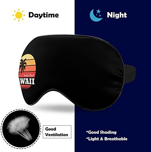 Hawaii Plaj Palmiye Ağacı Uyku Körü Körüne Maskesi Sevimli göz bandı Komik Gece Kapağı Ayarlanabilir Kayış ile Kadın Erkek