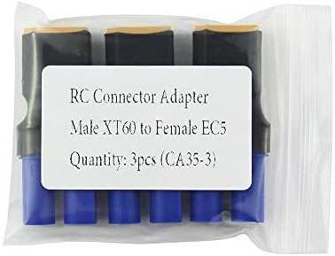 OliYin 3 adet Erkek XT60 Kadın EC5 Losi Konnektör Adaptörü RC LiPo(3'lü paket)