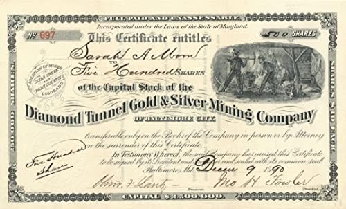 Elmas Tünel Altın ve Gümüş Madencilik A. Ş. baltimore City-Hisse Senedi Sertifikası