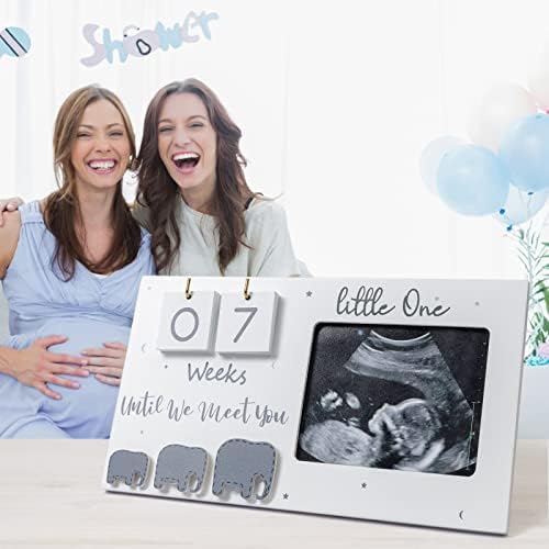 Sonogram Resim Çerçevesi, Bebek Geri Sayım Haftaları ile Ultrason Fotoğraf Çerçevesi, Bebek Duyurusu, Doğum Bilgileri için