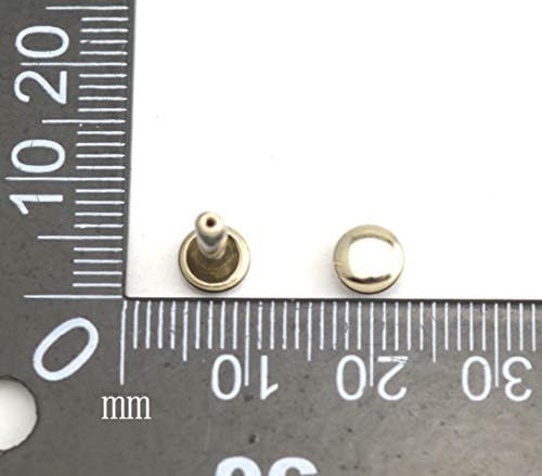 Wuuycoky Simli Çift Kapaklı Deri Perçinler Boru Şeklindeki metal çiviler Kap 5mm ve Sonrası 5mm Paket 100 Takım