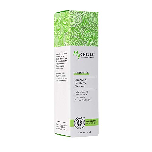 MyCHELLE Dermaceuticals Clear Skin Cranberry Cleanser (4.2 Fl Oz) - Yağlı Ciltler için Düzeltici Eksfoliyatör, Lekeye Eğilimli