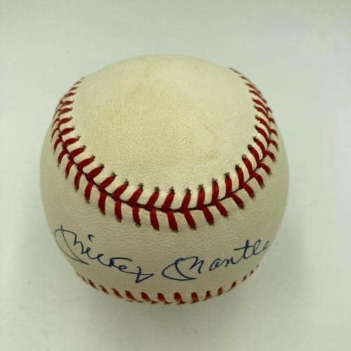 Güzel Mickey Mantle İmzalı Amerikan Beyzbol Ligi PSA DNA Dereceli NANE 9 İmzalı Beyzbol Topları