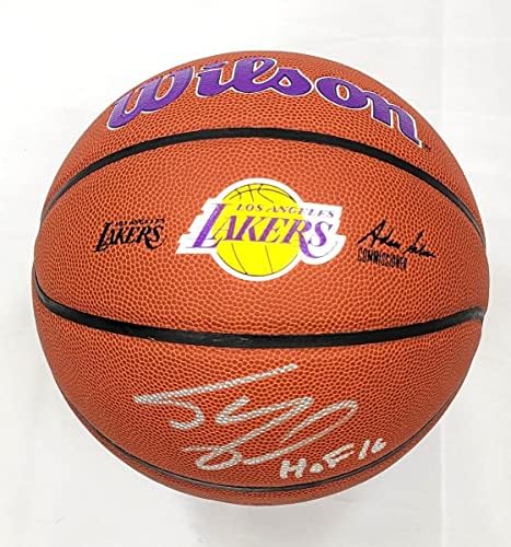 Shaquille o'neal İmzalı Los Angeles Lakers Wilson NBA Kopyası Lakers Logosu Oyun Topu W / HOF 16 Beckett Tanık İmzalı Basketbol