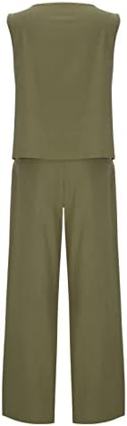 Keten Pantolon Setleri Kızlar için Yaz Sonbahar 2 Parça Pantolon Setleri Bayan 2023 Giyim Moda Düzenli Fit AG