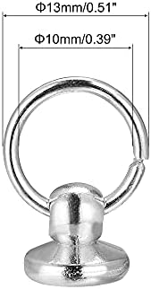 uxcell 0.5 inç O-ring Düğme Saplama Perçin Vida Geri Çinko Alaşım çekme halkası Perçin Deri El Sanatları için Gümüş Ton 10