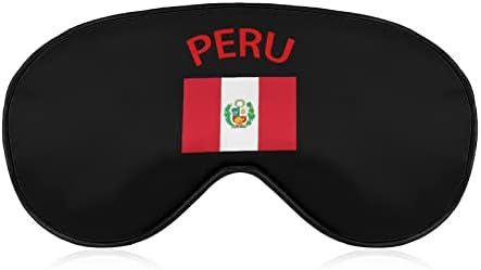 Peru Bayrağı Uyku Körü Körüne Maskesi Sevimli göz bandı Komik Gece Kapağı Ayarlanabilir Kayış ile Kadın Erkek için