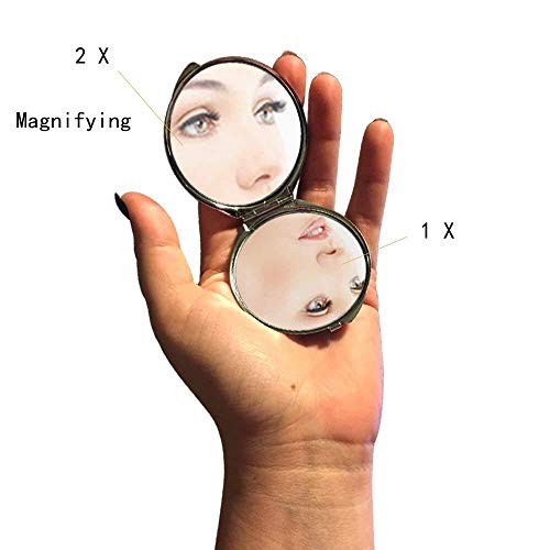 Ayna,Kompakt Ayna, Mandalina balık teması Cep Aynası, taşınabilir ayna 1 X 2X Büyüteç