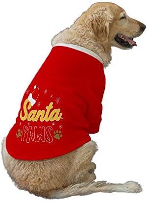 Ruse Pet Santa Paws Baskılı Yuvarlak Boyun Tam Kollu Teknik Köpek Ceket Köpek Giysileri Kış Giyim Tombul Pugs, Beagle vb