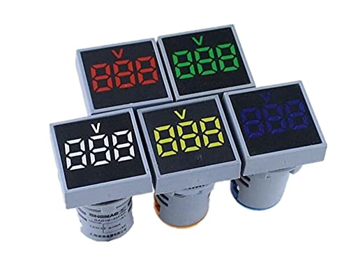 HWGO 22mm Mini Dijital Voltmetre Kare AC 20-500V Volt voltmetre Metre Güç LED Gösterge Lambası Ekran (Renk: Mavi)