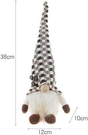 WECKLOM noel Gnome ışıkları, 2 Paket/18 inç,Ayaklı İskandinav Tomte, gnome Noel süsleri (Kahverengi)