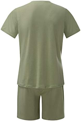 Erkekler yaz kıyafetleri 2 Parça Setleri Kısa Kollu Kas Tee Gömlek ve Şort Spor Salonu Egzersiz Atletik T Shirt plaj şortu