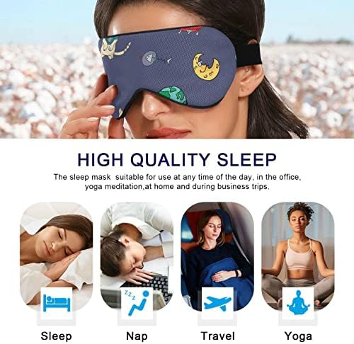 Unisex Uyku Göz Maskesi Dış Mekan-Kitty-cat-UFO Gece Uyku Maskesi Rahat Göz Uyku Gölge Kapağı