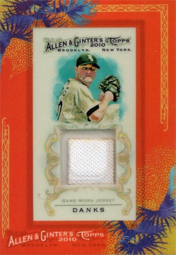 John Danks oyuncu yıpranmış jersey yama beyzbol kartı (Chicago White Sox) 2010 Topps Allen & Ginter AGRJD-MLB Oyun Kullanılmış